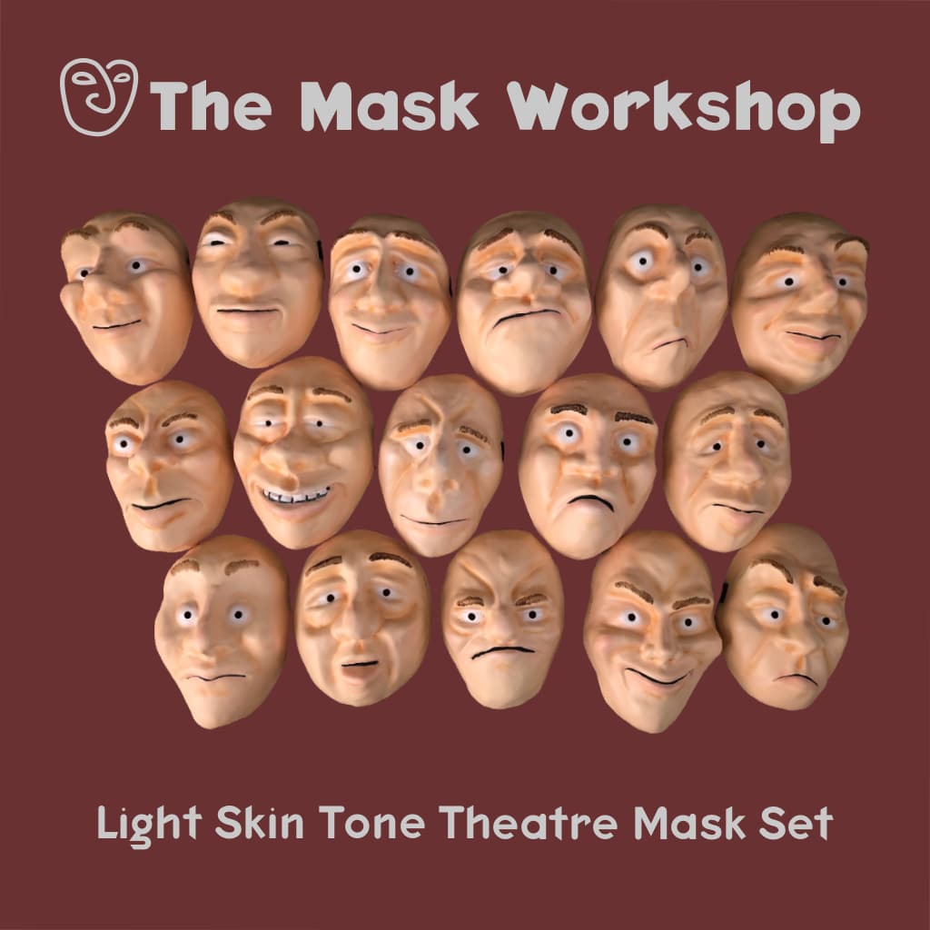 Light Skin Tone Theatre Mask Set from the Mask workshop